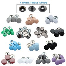 15mm Colourful Cap Press Studs Snap Fasteners Jackets Clothing Bags 10-1000pcs