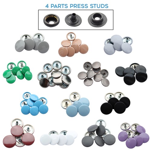 15mm colourful cap press studs - colourful,