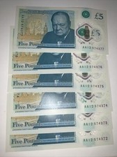 AA12 5£ Note 77, 76, 75 ,74, 73, 72 Sequence