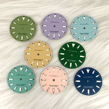 Metal 28.5mm Watch Dial Green Luminous Dial Parts for NH35/36 Automatic Movement