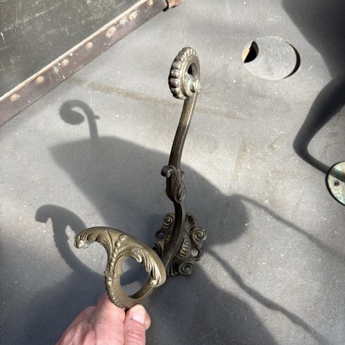 Vintage brass wall hook - brass, double