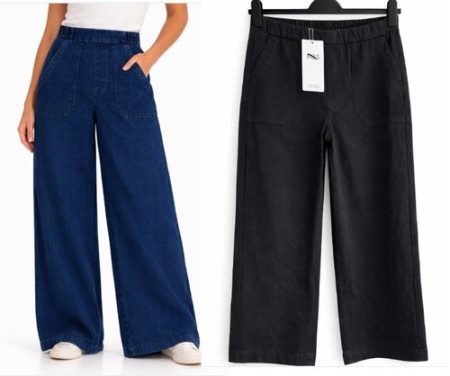 Wide leg denim trousers - wide,