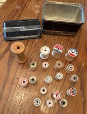 19 Wooden Spools Thread Empty