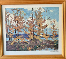 Framed Art Print of a Tom Thomson Masterpiece Tamaracks Canadian Interest RARE