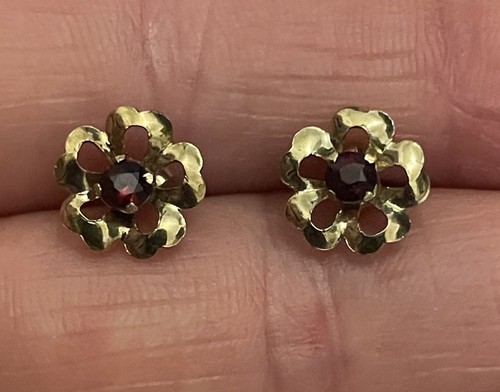 Vintage 9ct gold garnet - vintage,