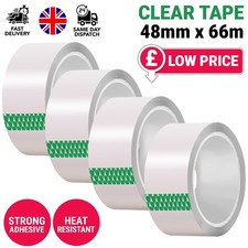 CLEAR STRONG PARCEL PACKING TAPE CARTON SEALING 48MM X 66M SELLOTAPE PACKAGING