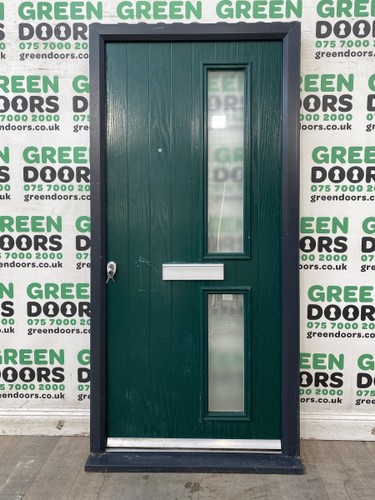 Green composite entrance door - green,