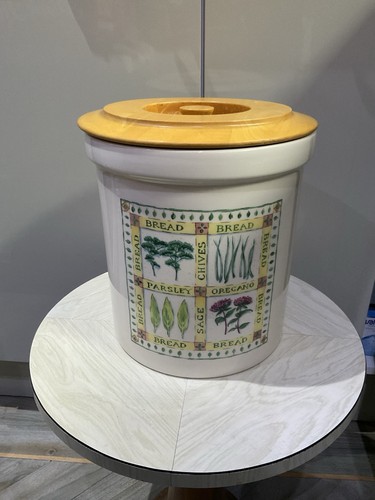 Bread bin crock cream - bread,