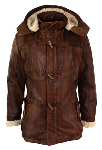 Mens brown duffle over coat - brown,