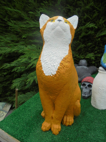 Cat concrete garden ornament