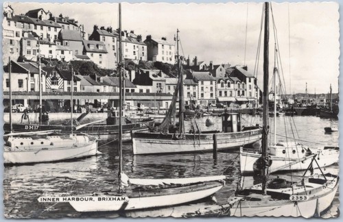 Brixham rppc vintage postcard - brixham,