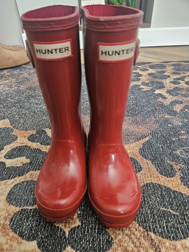 Kids red hunter wellies - red,