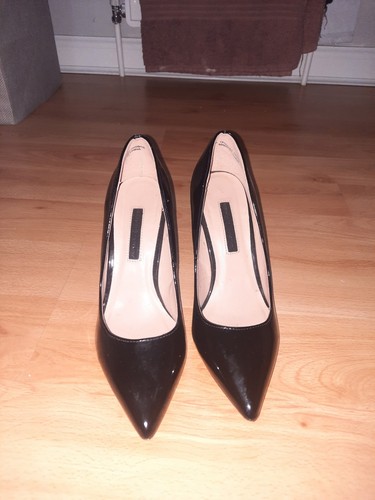Black pointed court - black, shoes