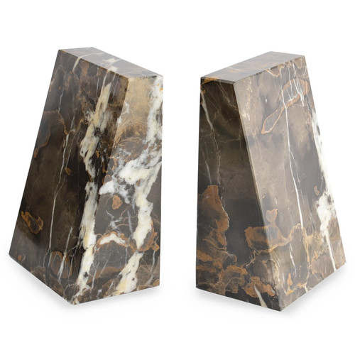 Onyx marble wedge bookends - onyx,