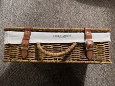 Laura Ashley Empty Wicker / Hamper Basket Storage Box With Lid
