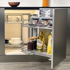 Premium L-Shaped Drawer - Soft Close Pull-Out Shelf for Kitchen Corner Space
