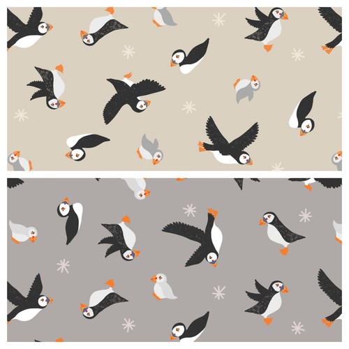 Puffin bay puffins 100 cotton - puffin,