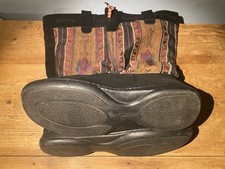 Minnetonka Women's Boots UK 8.5 Black Suede With Fabric Detail