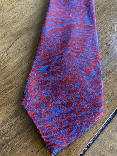 Red and blue wool tie - red,
