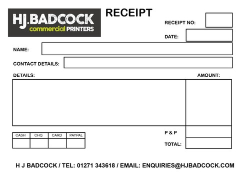 Personalised receipt book - ,