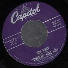 TENNESSEE ERNIE FORD JOHN HENRY & ROVIN GAMBLER CAPITOL 45 #F3421 VG+