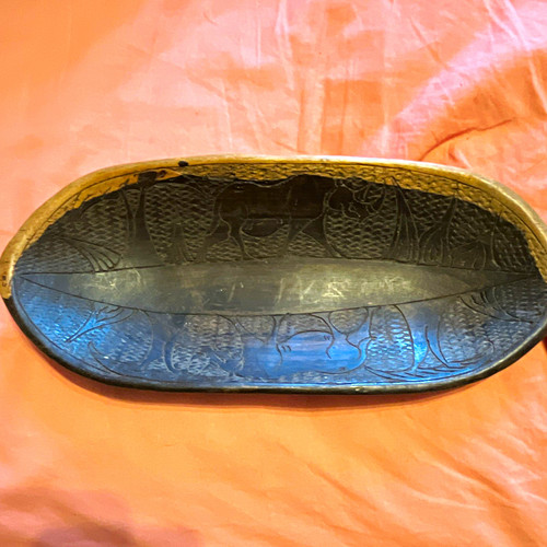 Hand carved wooden oval - hand-carved,
