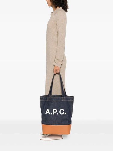 Apc denim leather tote bag - apc,
