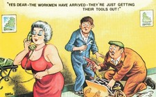 Saucy Seaside THE WORKMEN HAVE ARRIVED ARTISY CHAS VINTAGE BAMFORTH