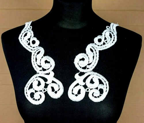 Cream guipure lace - guipure, collar/