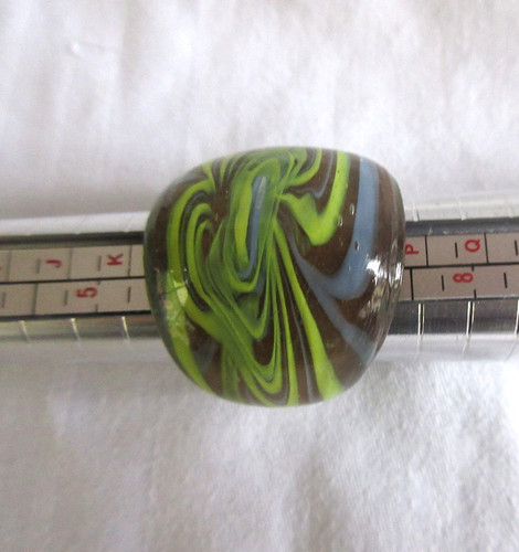 Murano style glass green - glass, brown