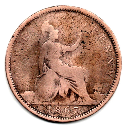 1867 victorian penny - ,