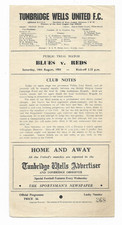 1954 Public Trial Match - TUNBRIDGE WELLS UNITED Blues v. Reds