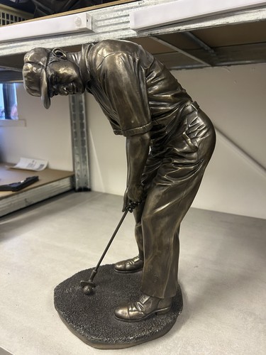 Large bronze effect golfer - large,