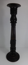 Giant Candle Stick Holder Turned Carved Wood Antique Pillar Design 62cm Lighting
