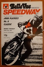 BELLE VUE SPEEDWAY PROGRAMME:  JOHN PLAYERS NO. 6 CLASSIC OPEN MEETING 16/4/1976