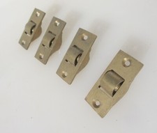 Vintage Brass Furniture Castors Trolley Wheels Old Cup Antique Filing Drawer x4