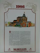 Pub Calendar Brewery McMullen Breweriana Interior Design 1986 Hertford Vintage