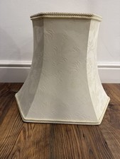 20 inch oval cream lampshade floral pattern damask material slight inner tears