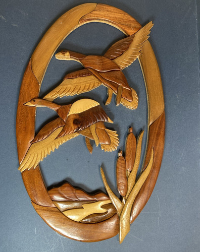 Wooden flying ducks hanging - wooden,