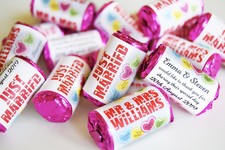 Just Married Personalised Love Hearts Sweets wedding favours Mini Love Hearts 