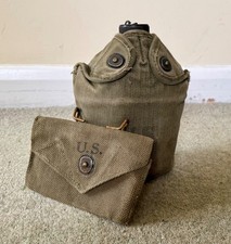 WW2 US Infantry M1910 Water Bottle and M1942 First Aid Pouch, 1943