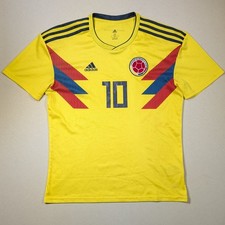 Authentic Columbia 2018 World Cup Home Football Shirt - James 10 - Men's Medium