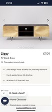 Swoon ‘Ziggy’ TV Unit. Mango Wood With Decorative Gold Doors