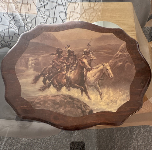 Western framed wood - wood, print