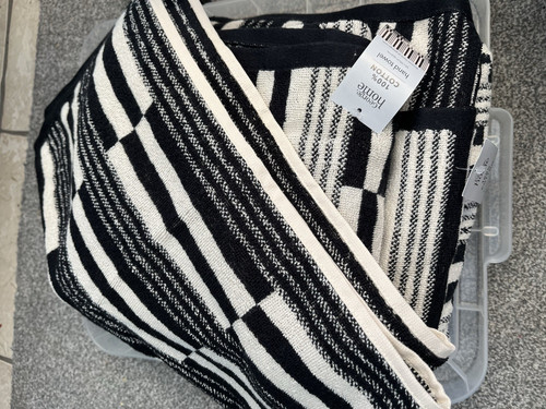 Dunelm black white - black, striped