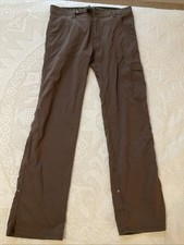 Prana Pants Mens 33x34 Zion Stretch Brown Belted Climbing M4ST34116 Hiking 0866