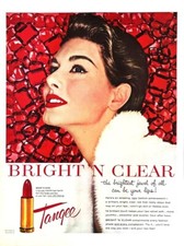 1954 TANGEE LIPSTICK Genuine Vintage Print Ad Feminine Beauty Cosmetics