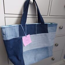Large Blue Denim Bag Patchwork