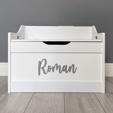 Wooden Toy Box Name - Any Name Colour Sign Personalised - Toy Box Not Included