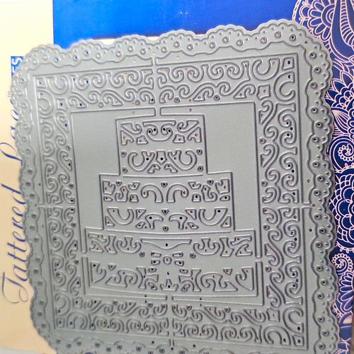 Tattered lace square ornate - tattered,